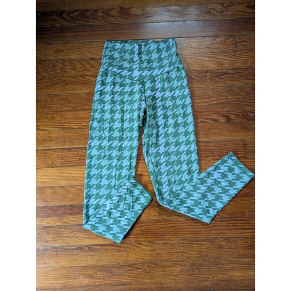 OFFLINE BY AERIE REAL ME XTRA 7/8 LEGGINGS SZ M GREEN HOUNDSTOOTH HIGH WAIST - Picture 4 of 9